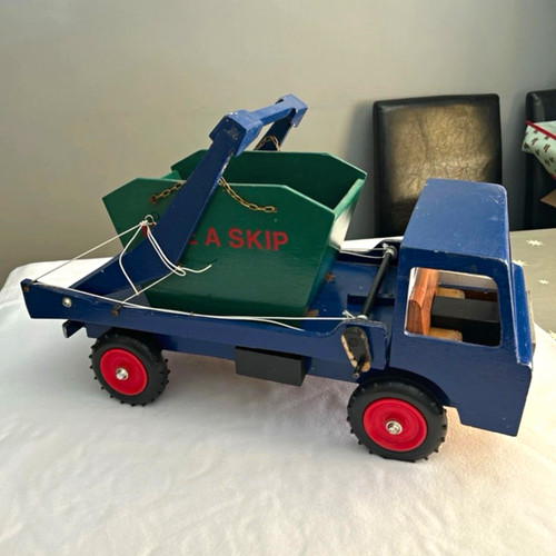 Handmade wood skip lorry - wood,