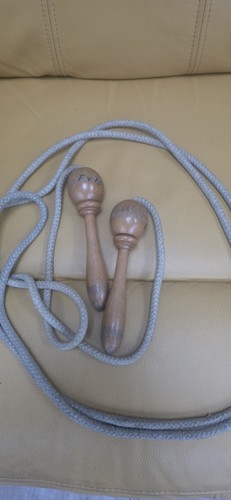 Vintage wooden skipping rope - vintage,