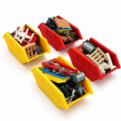 Model railway full - skips, x