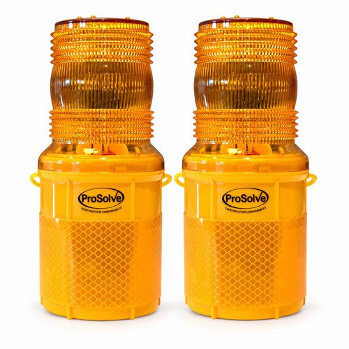 Amber flashing road cone lamps - flashing,